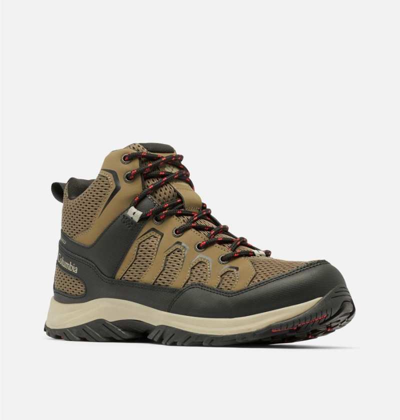 Columbia Granite Trail Mid Waterproof Men's Hiking Shoes Olive | ZNSVFA-567