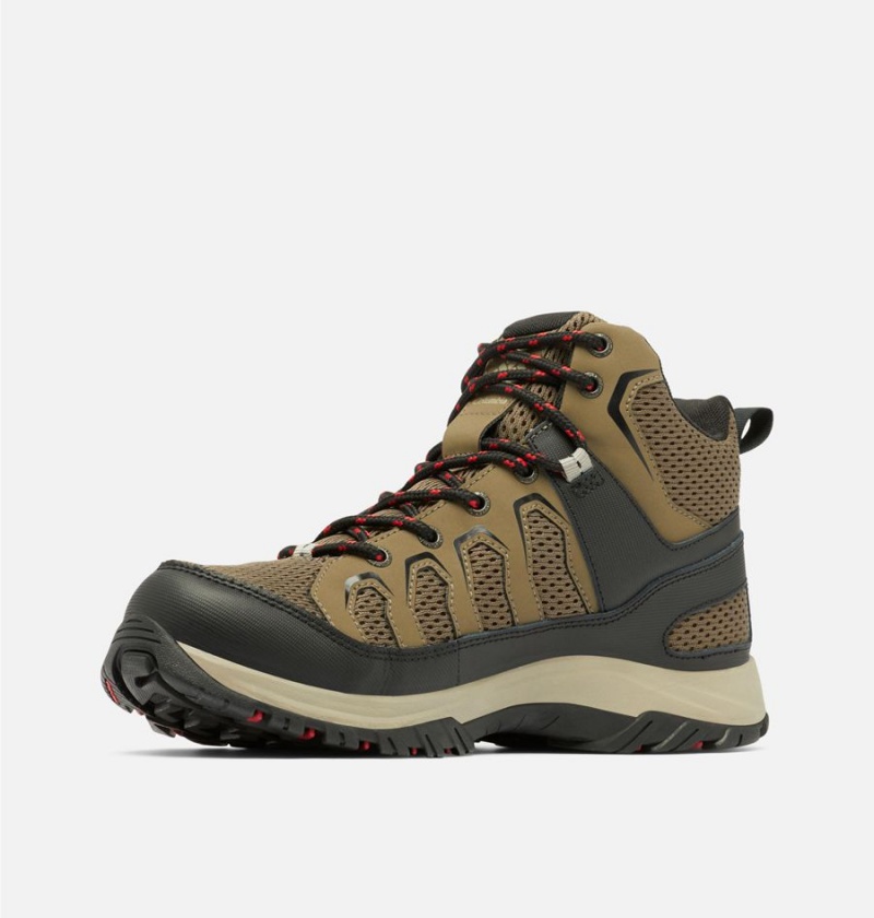 Columbia Granite Trail Mid Waterproof Men's Hiking Shoes Olive | ZNSVFA-567