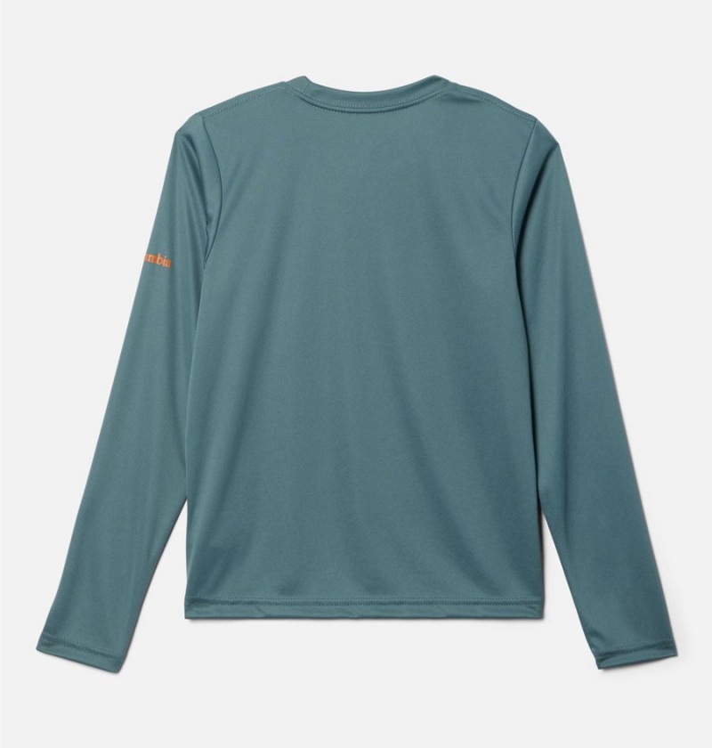 Columbia Grizzly Peak Long Sleeve Graphic Kids' T-Shirt Turquoise | SDJRPL-749