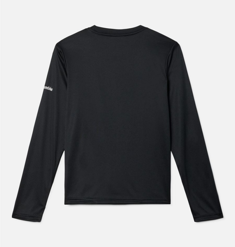 Columbia Grizzly Peak Long Sleeve Graphic Kids' T-Shirt Black | GKJSUV-183
