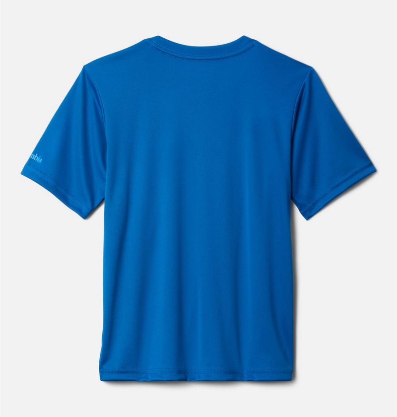 Columbia Grizzly Ridge Short Sleeve Graphic Kids' T-Shirt Blue | BTIXOW-163
