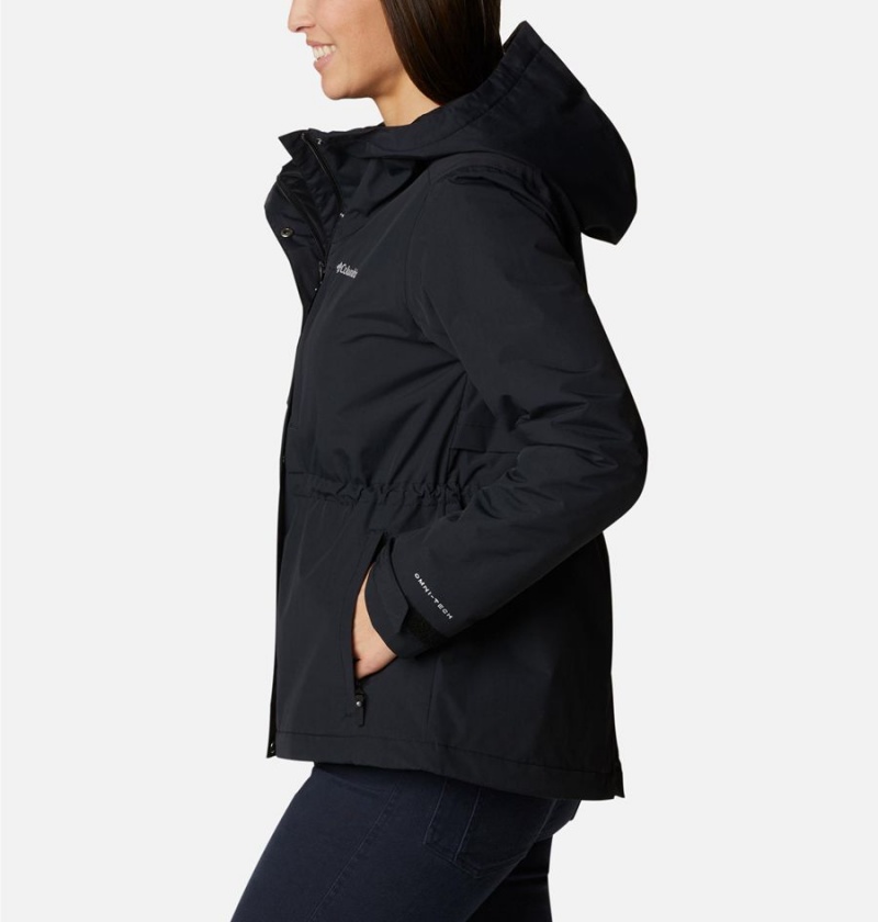 Columbia Hadley Trail Women's Rain Jacket Black | CBZEVA-459