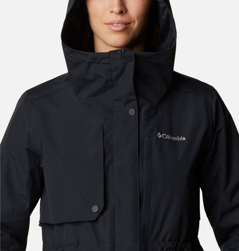 Columbia Hadley Trail Women's Rain Jacket Black | CBZEVA-459
