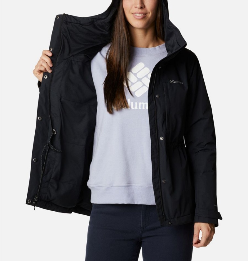 Columbia Hadley Trail Women's Rain Jacket Black | CBZEVA-459