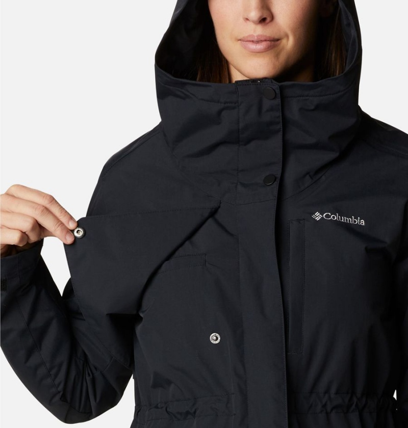 Columbia Hadley Trail Women's Rain Jacket Black | CBZEVA-459