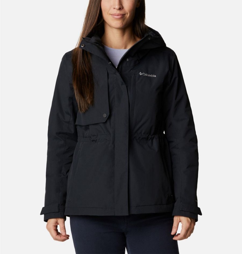 Columbia Hadley Trail Women\'s Rain Jacket Black | CBZEVA-459