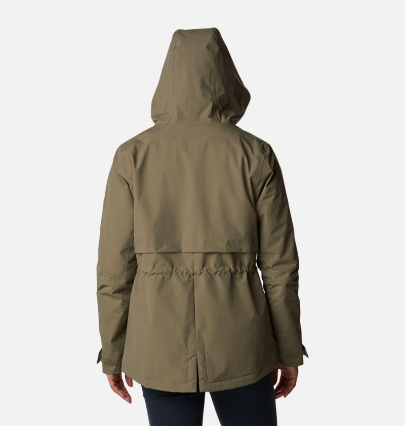 Columbia Hadley Trail Women's Rain Jacket Green | GFDCRT-380