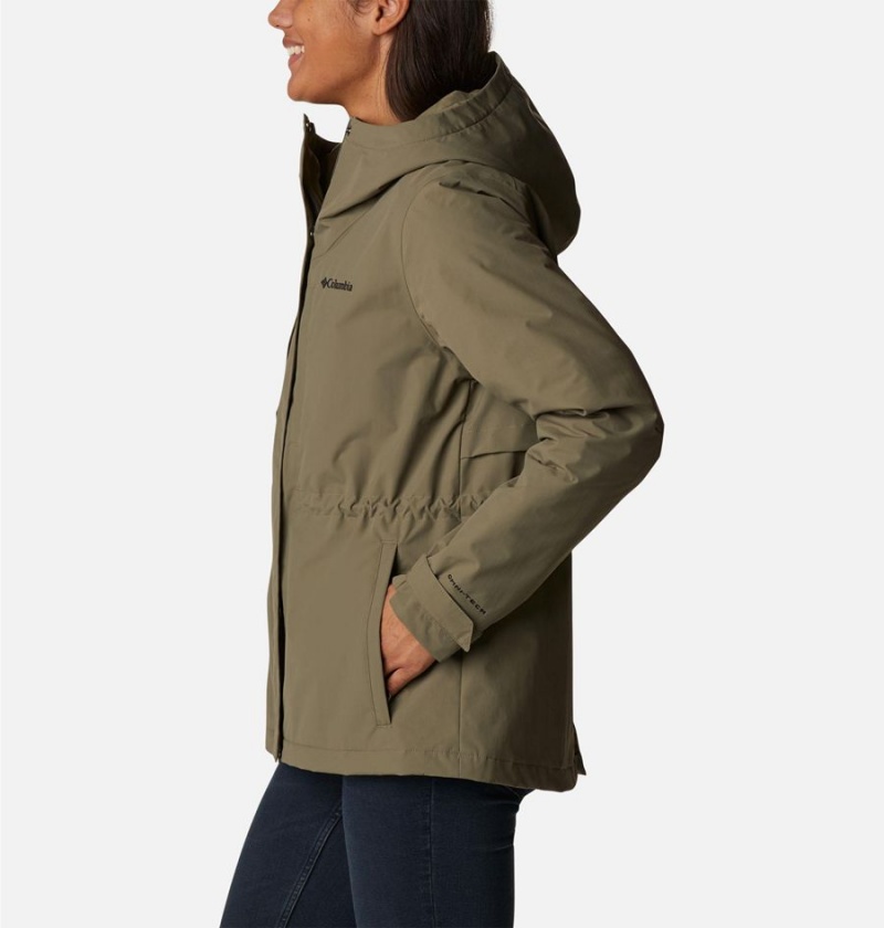 Columbia Hadley Trail Women's Rain Jacket Green | GFDCRT-380