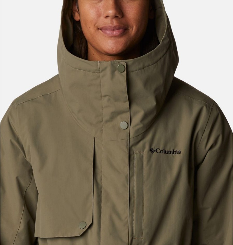 Columbia Hadley Trail Women's Rain Jacket Green | GFDCRT-380