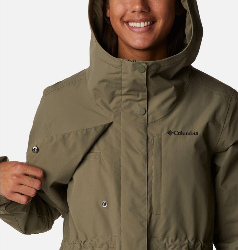Columbia Hadley Trail Women's Rain Jacket Green | GFDCRT-380