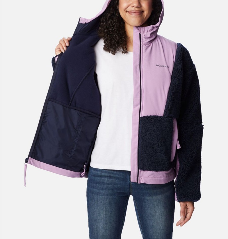 Columbia Hakatai Full Zip Women's Fleece Jacket Navy | FWHKNI-306