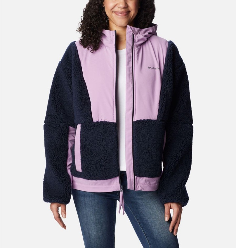 Columbia Hakatai Full Zip Women's Fleece Jacket Navy | FWHKNI-306