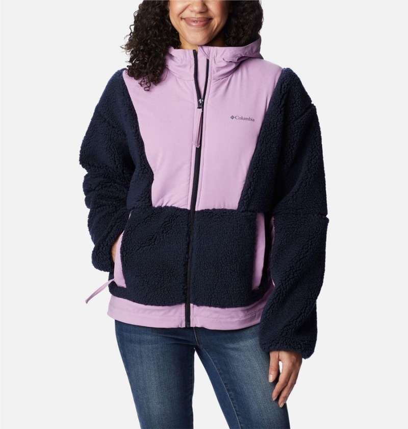 Columbia Hakatai Full Zip Women\'s Fleece Jacket Navy | FWHKNI-306