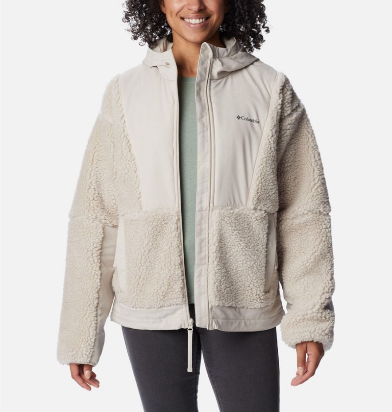 Columbia Hakatai Full Zip Women's Fleece Jacket White | GQDAYN-125