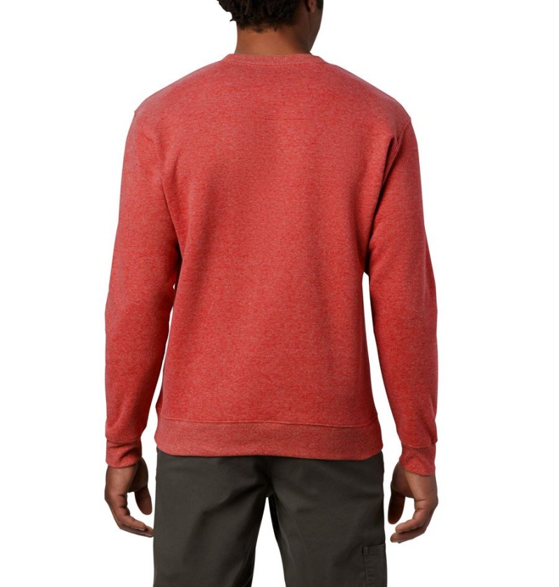 Columbia Hart Mountain II Crew Men's Sweatshirt Red | JHMTUQ-827