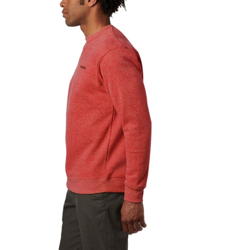 Columbia Hart Mountain II Crew Men's Sweatshirt Red | JHMTUQ-827