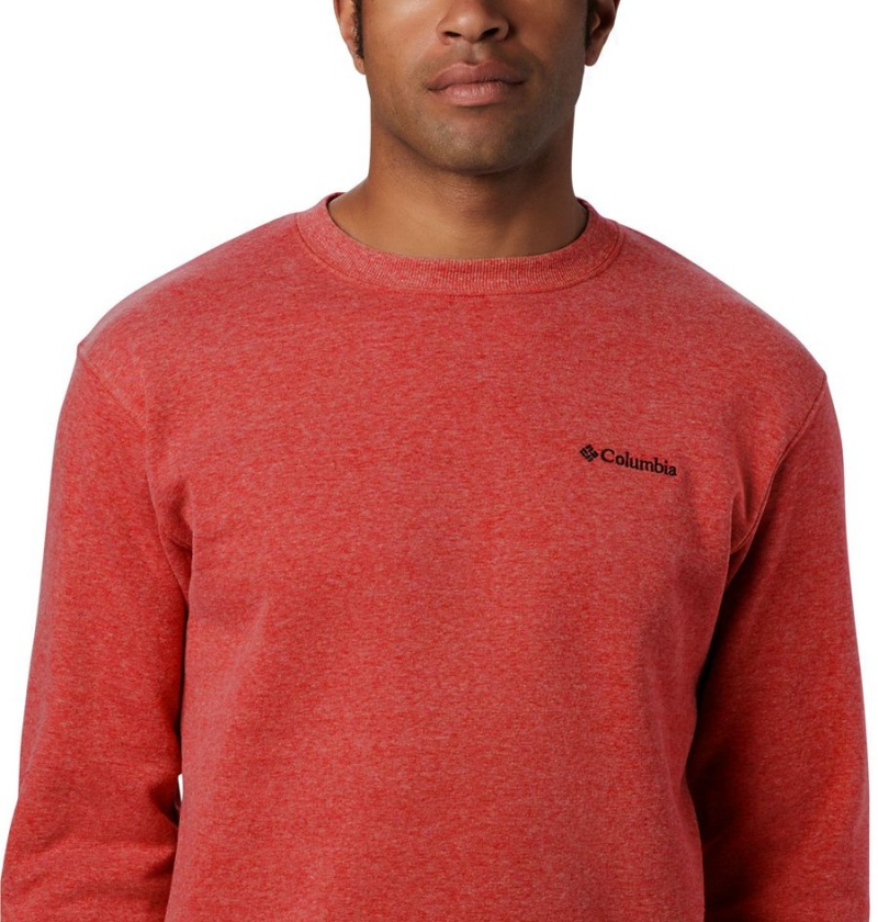 Columbia Hart Mountain II Crew Men's Sweatshirt Red | JHMTUQ-827