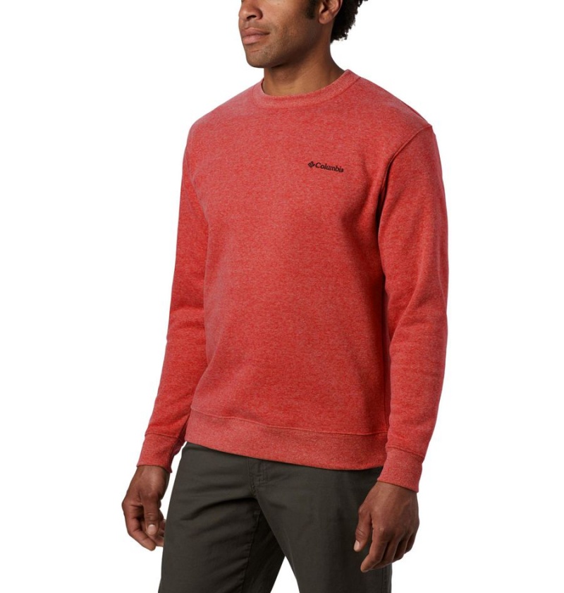 Columbia Hart Mountain II Crew Men\'s Sweatshirt Red | JHMTUQ-827