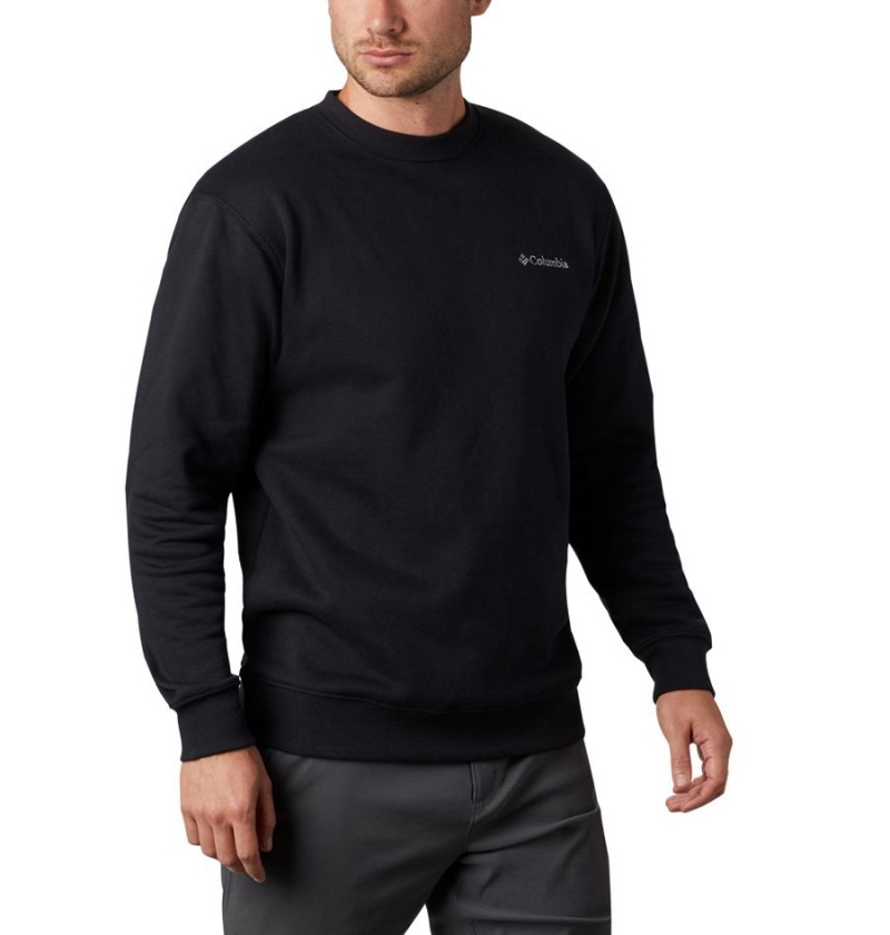 Columbia Hart Mountain II Crew Men's Sweatshirt Black | YAGCMR-870
