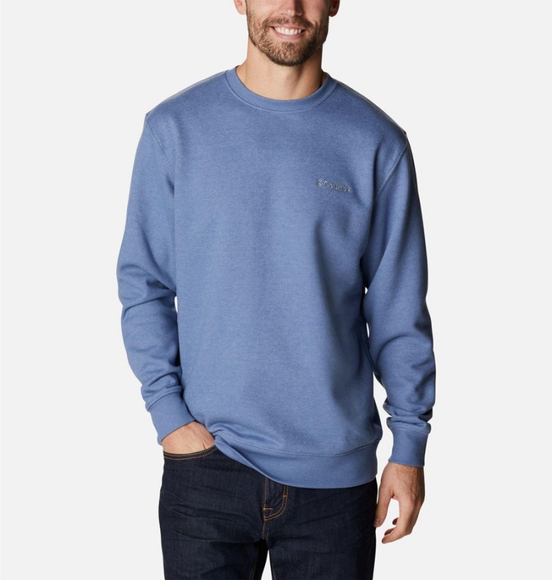 Columbia Hart Mountain II Crew Men's Sweatshirt Blue | IBGEHP-634