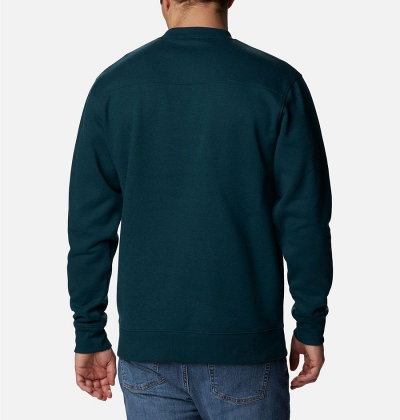 Columbia Hart Mountain II Crew Men's Sweatshirt Green | FCGXRK-896