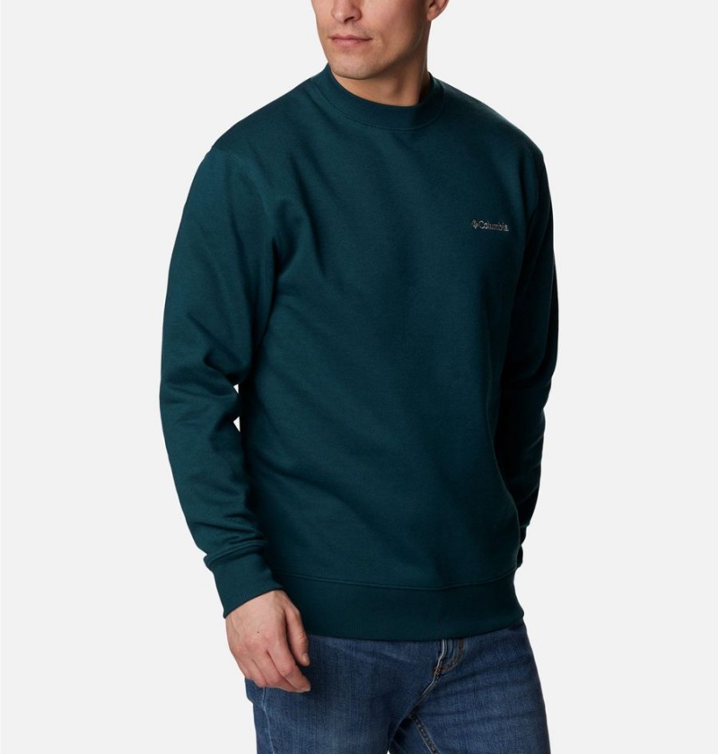 Columbia Hart Mountain II Crew Men's Sweatshirt Green | FCGXRK-896