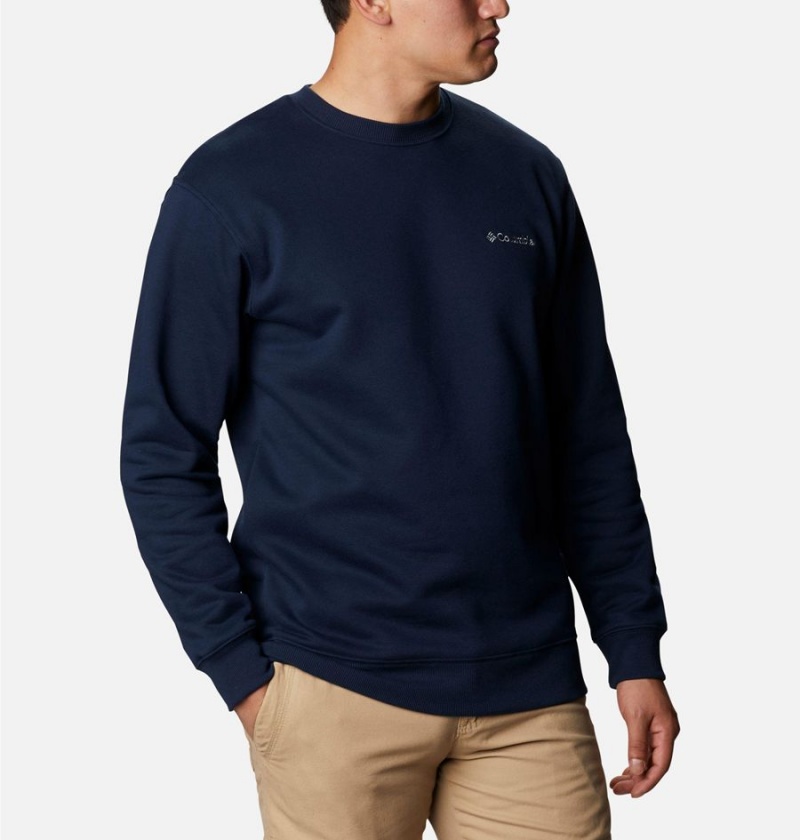 Columbia Hart Mountain II Crew Men's Sweatshirt Navy | YLWHXT-783
