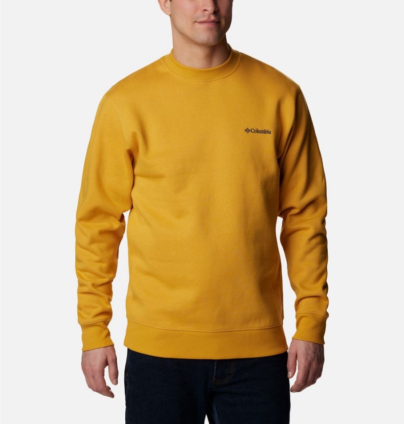 Columbia Hart Mountain II Crew Men\'s Sweatshirt Yellow | RDGUQM-790