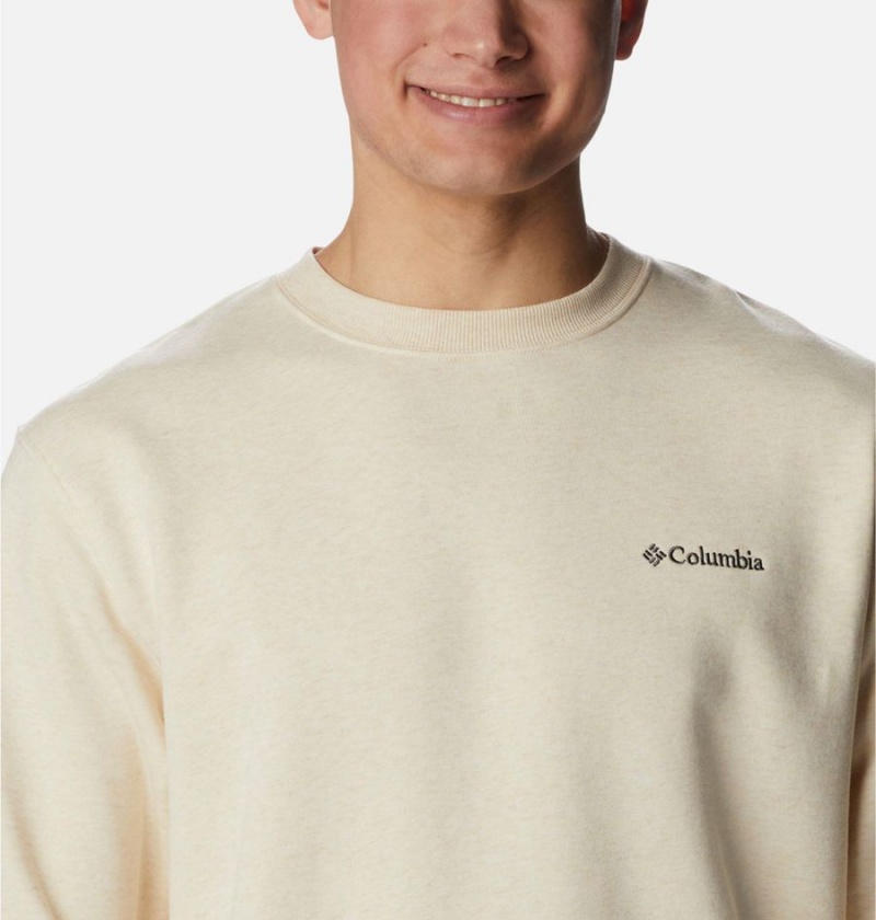 Columbia Hart Mountain II Crew Men's Sweatshirt Beige | VKCWOZ-780