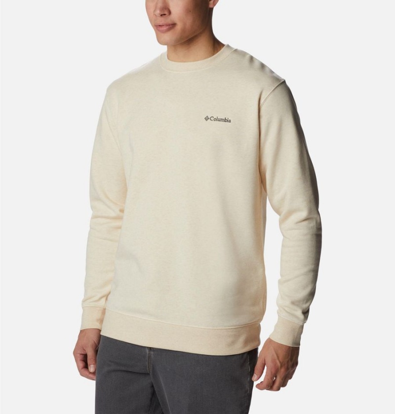 Columbia Hart Mountain II Crew Men's Sweatshirt Beige | VKCWOZ-780