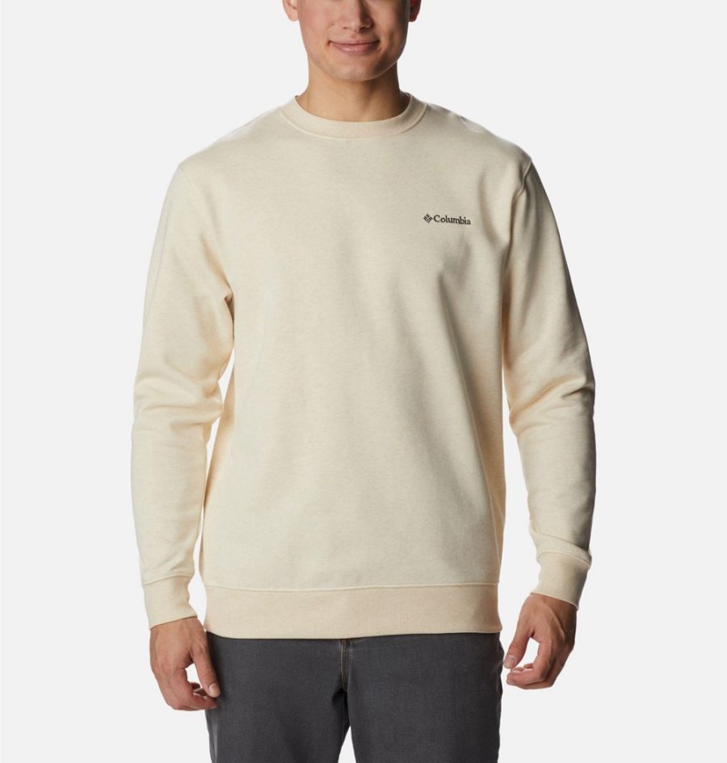 Columbia Hart Mountain II Crew Men\'s Sweatshirt Beige | VKCWOZ-780