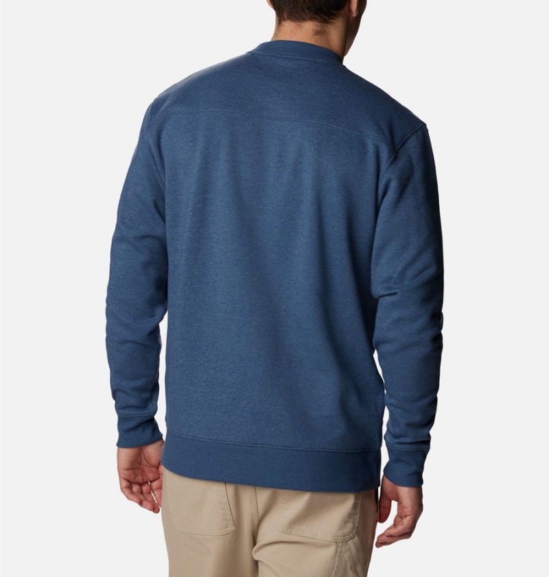 Columbia Hart Mountain II Crew Men's Sweatshirt Blue | RQGZYW-920