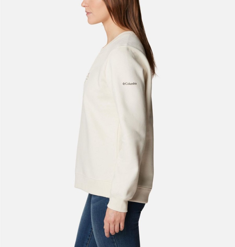 Columbia Hart Mountain II Graphic Crew Women's Pullover White | GQCNDF-563