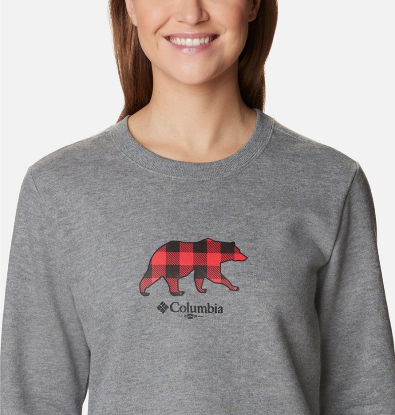 Columbia Hart Mountain II Graphic Crew Women's Pullover Grey | EXUZSN-451