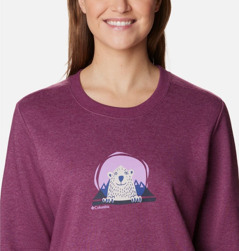 Columbia Hart Mountain II Graphic Crew Women's Pullover Coral | UTLDKC-921