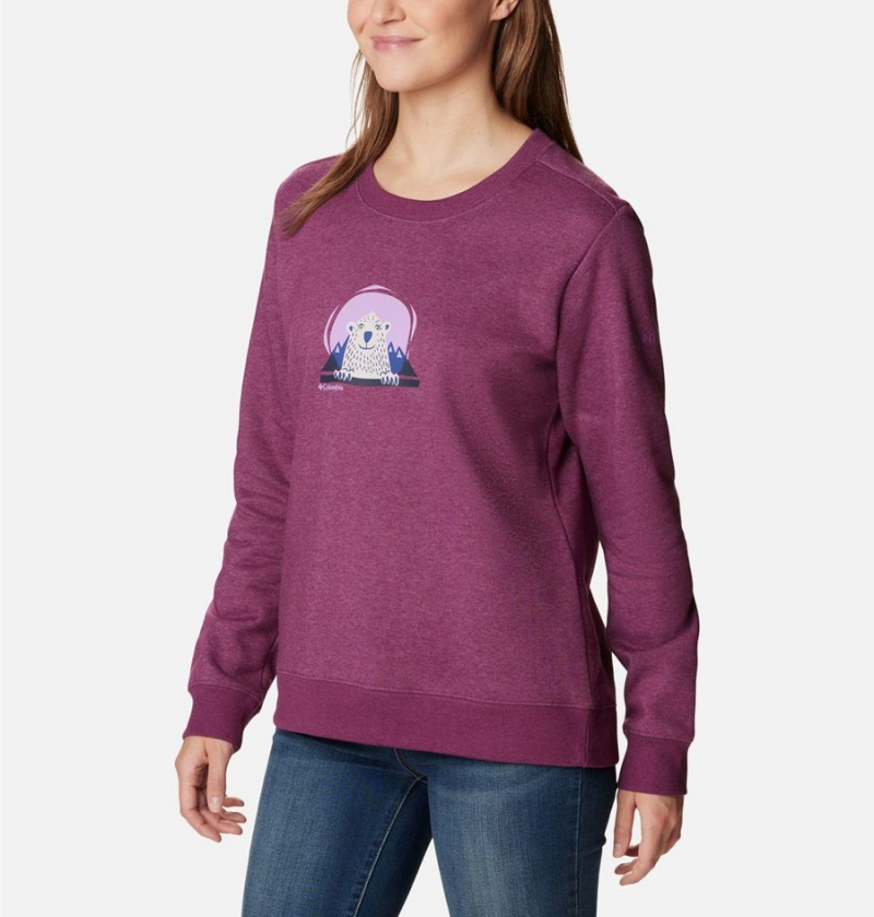 Columbia Hart Mountain II Graphic Crew Women's Pullover Coral | UTLDKC-921