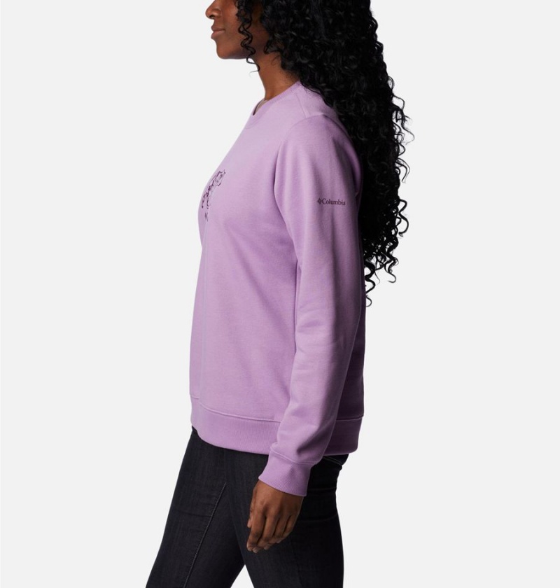Columbia Hart Mountain II Graphic Crew Women's Pullover Purple | HOABJD-846