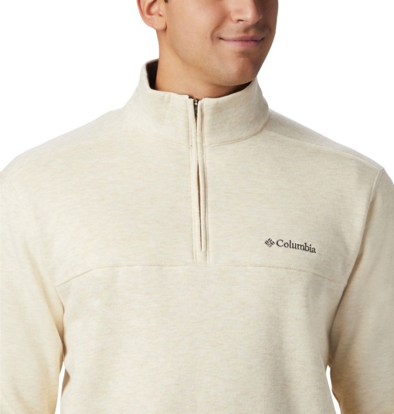 Columbia Hart Mountain II Half Zip Men's Sweatshirt Beige | HBAJMF-670
