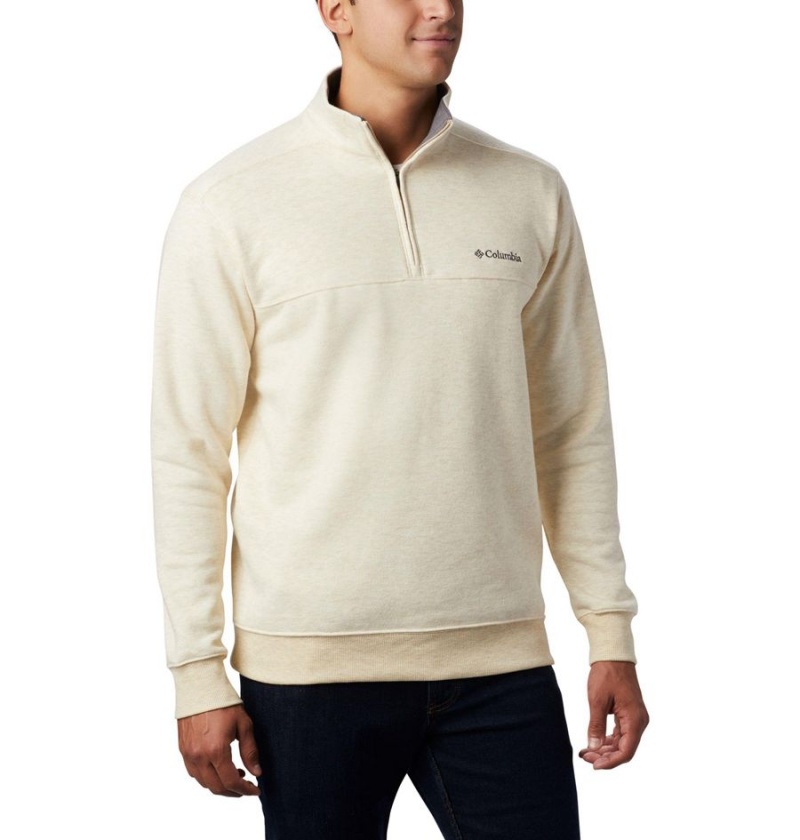 Columbia Hart Mountain II Half Zip Men's Sweatshirt Beige | HBAJMF-670