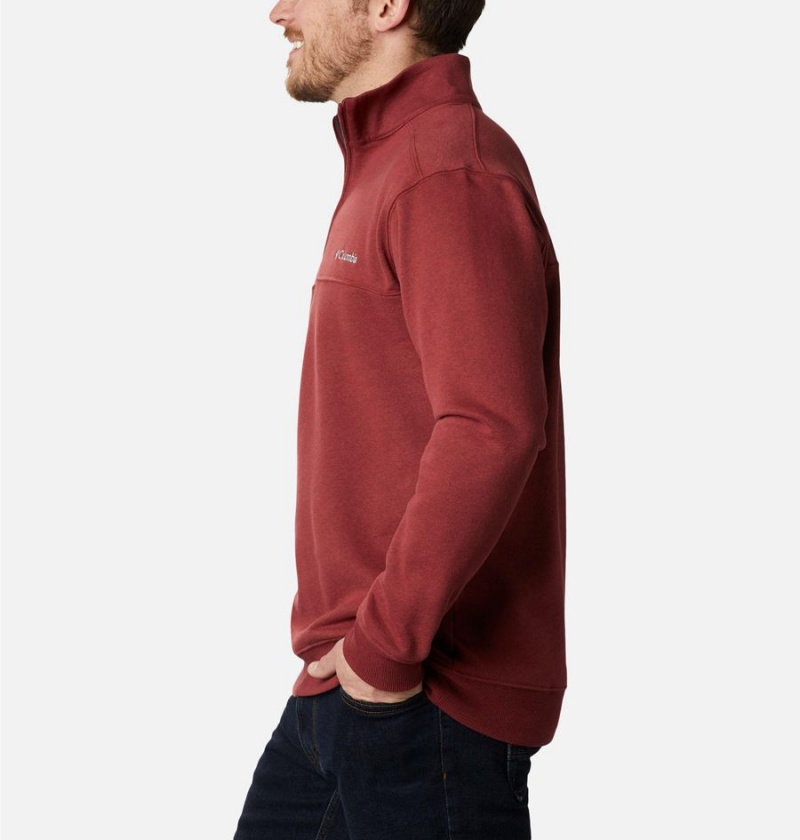 Columbia Hart Mountain II Half Zip Men's Sweatshirt Red | WINXJK-084