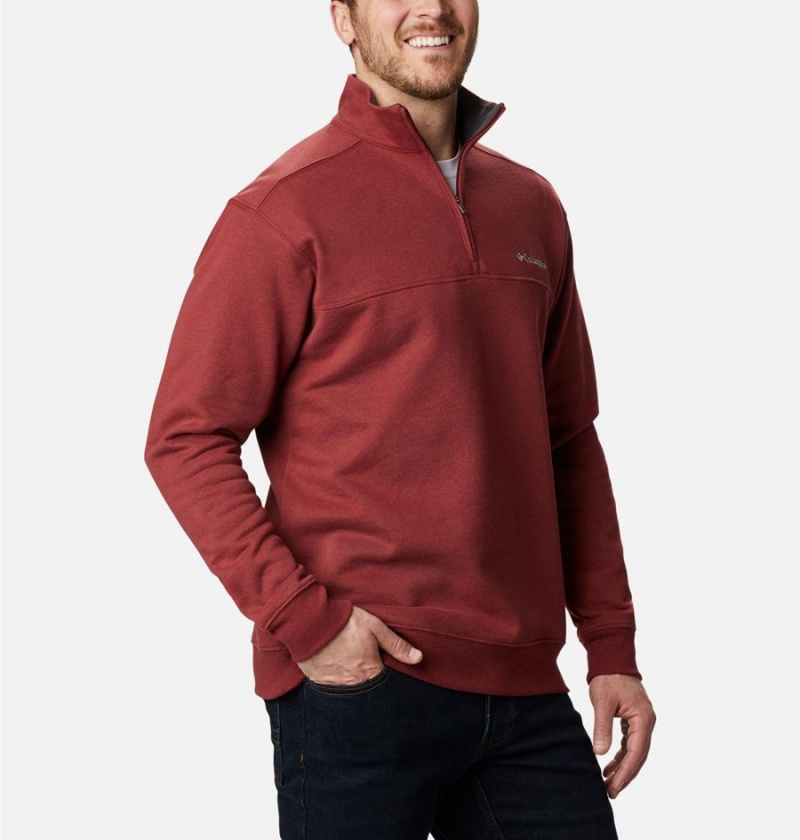 Columbia Hart Mountain II Half Zip Men's Sweatshirt Red | WINXJK-084
