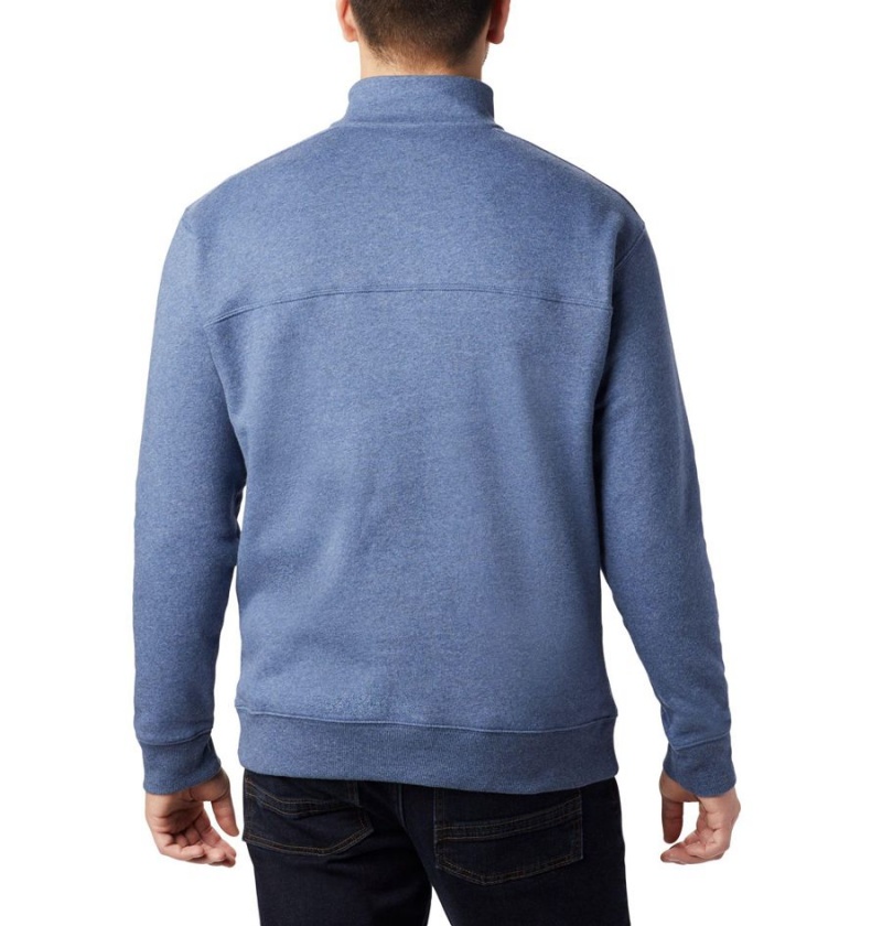 Columbia Hart Mountain II Half Zip Men's Sweatshirt Blue | DMZCWE-519