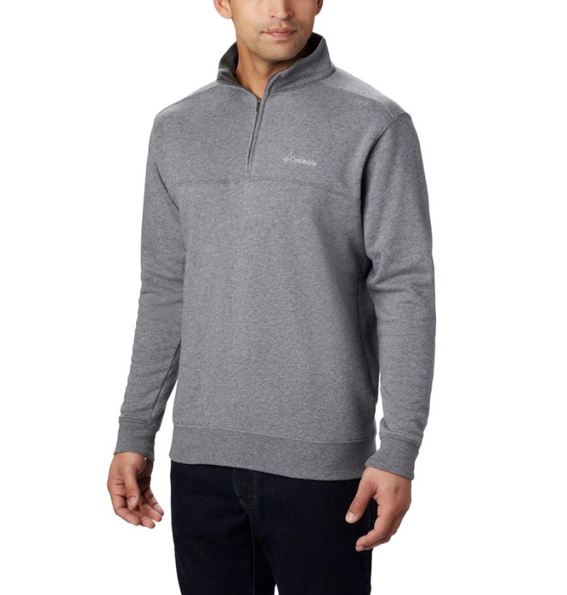 Columbia Hart Mountain II Half Zip Men\'s Sweatshirt Grey | CILQHT-597