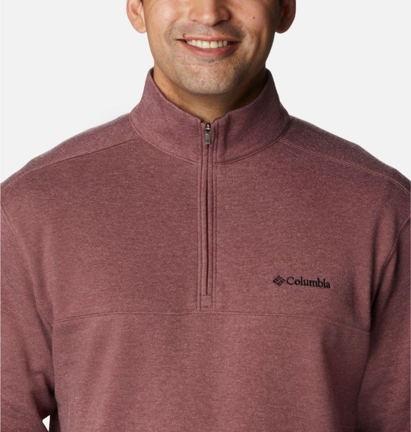 Columbia Hart Mountain II Half Zip Men's Sweatshirt Brown | RLWVYX-051