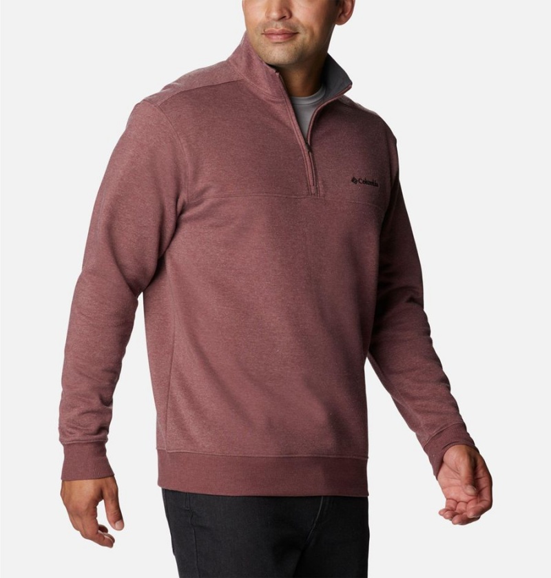 Columbia Hart Mountain II Half Zip Men's Sweatshirt Brown | RLWVYX-051