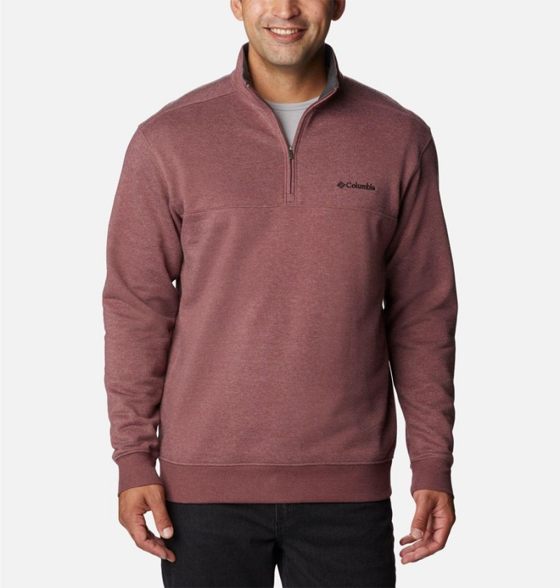 Columbia Hart Mountain II Half Zip Men\'s Sweatshirt Brown | RLWVYX-051