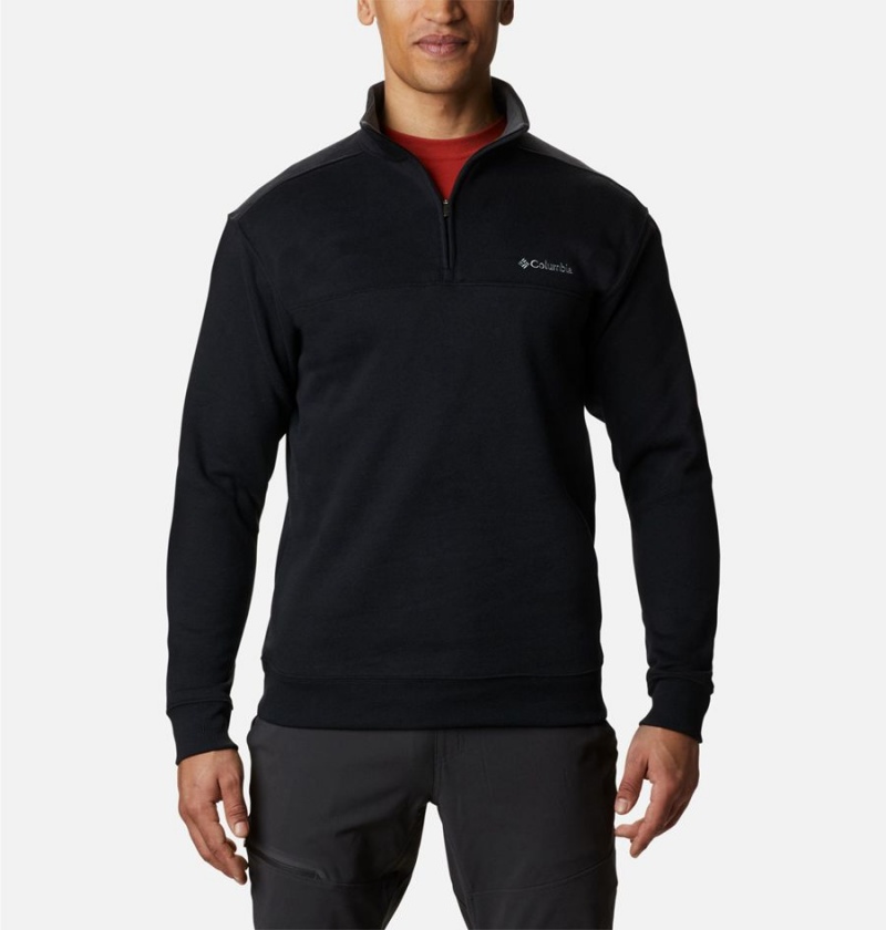 Columbia Hart Mountain II Half Zip Men\'s Sweatshirt Black | DWHELI-032