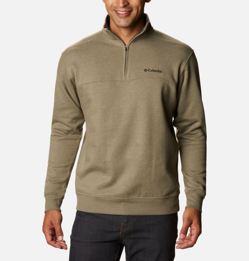 Columbia Hart Mountain II Half Zip Men\'s Sweatshirt Green | VKEQBP-137