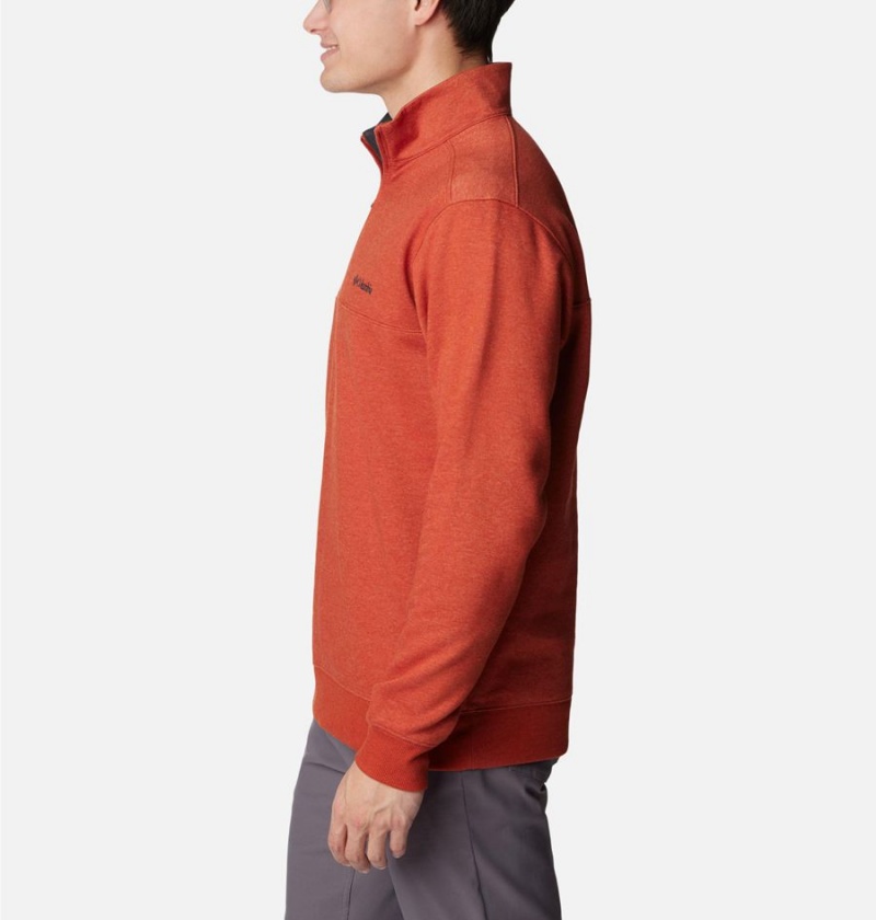 Columbia Hart Mountain II Half Zip Men's Sweatshirt Red | FCLUTJ-608