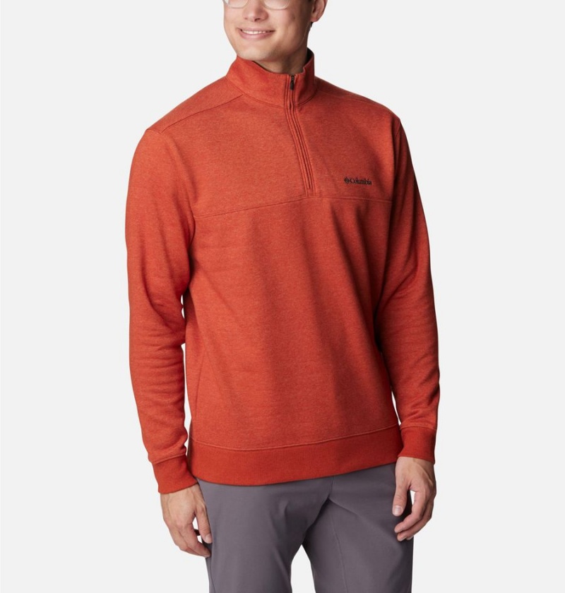Columbia Hart Mountain II Half Zip Men's Sweatshirt Red | FCLUTJ-608